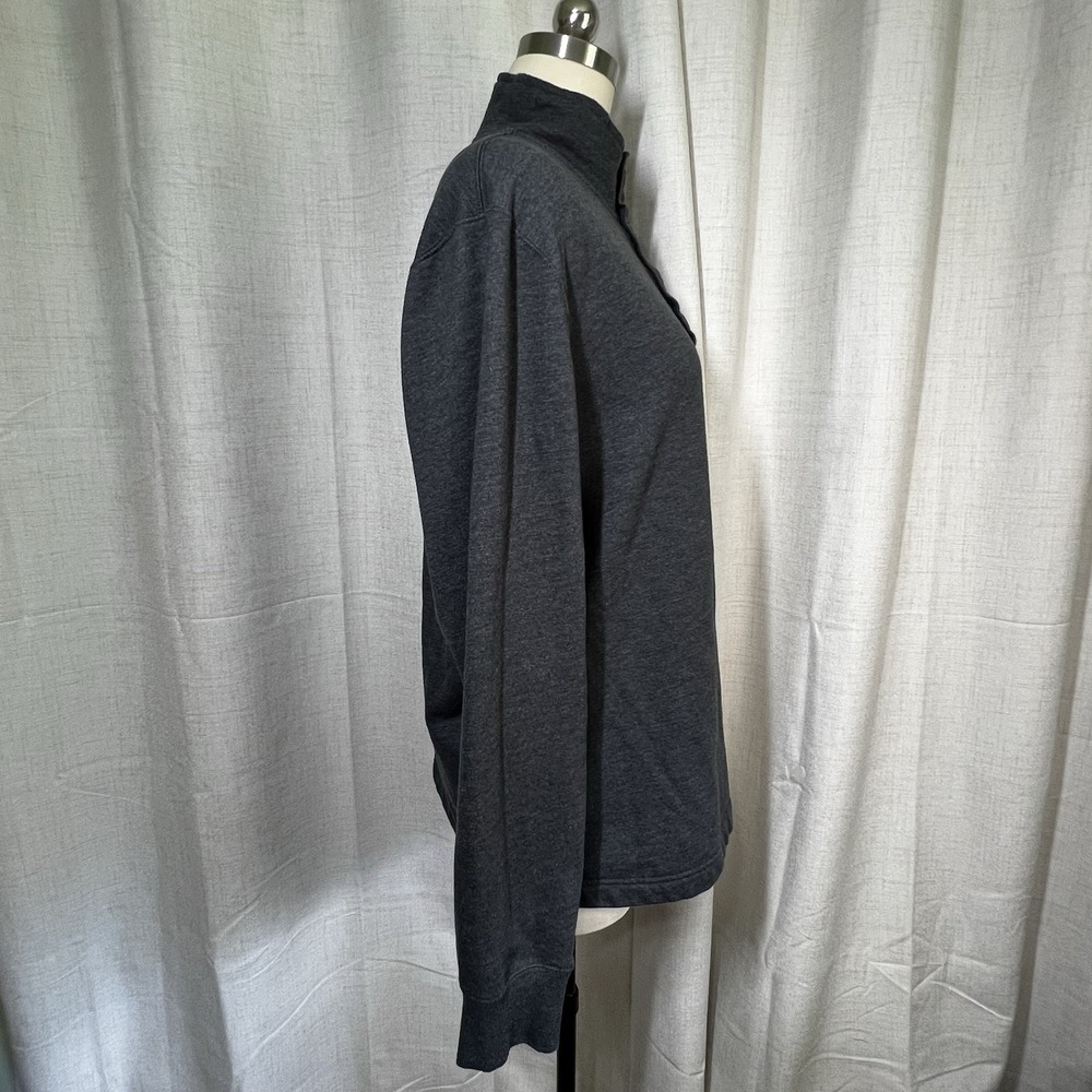 J Crew Authentic Fleece Men's Dark Gray Henley 1/4 Button Mock Neck‎ Size XL - Picture 7 of 10